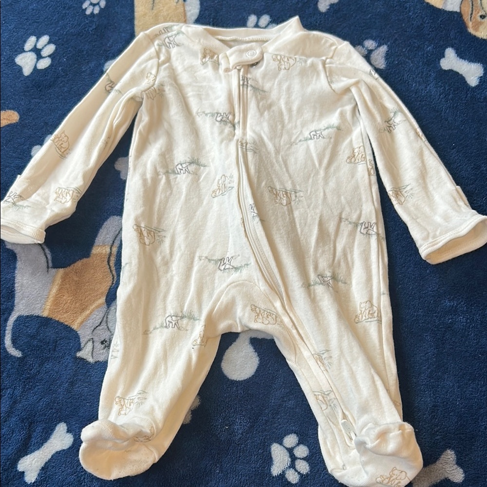 Carter's Cream Footie One Piece with Enclosed Feet